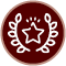 Icon with stars, representing the Grant Street Inn's Guarantee.