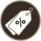 Icon with percentage tags, representing the Grant Street Inn's Standing Discount.